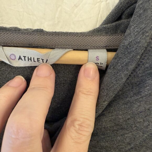 Athleta Charcoal Thumbhes Long Sleeve Soft Cozy Carma Hoodie Dress Size Small - Picture 5 of 9